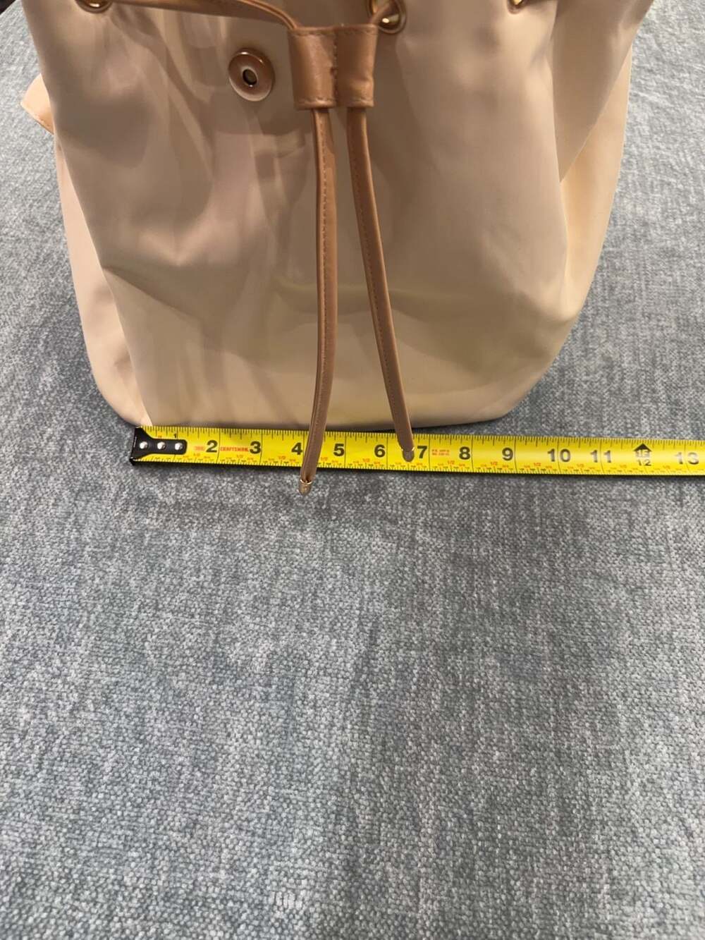 LouLu Cream Nylon Drawstring Backpack - Picture 6 of 12